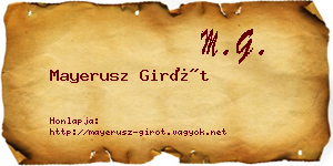 Mayerusz Girót névjegykártya